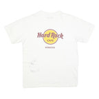 HARD ROCK CAFE Mens White Venezia Graphic T-Shirt L Short Sleeve Crew Neck