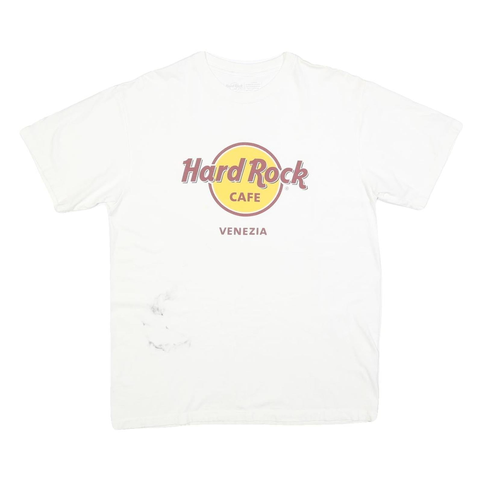 HARD ROCK CAFE Mens White Venezia Graphic T-Shirt L Short Sleeve Crew Neck