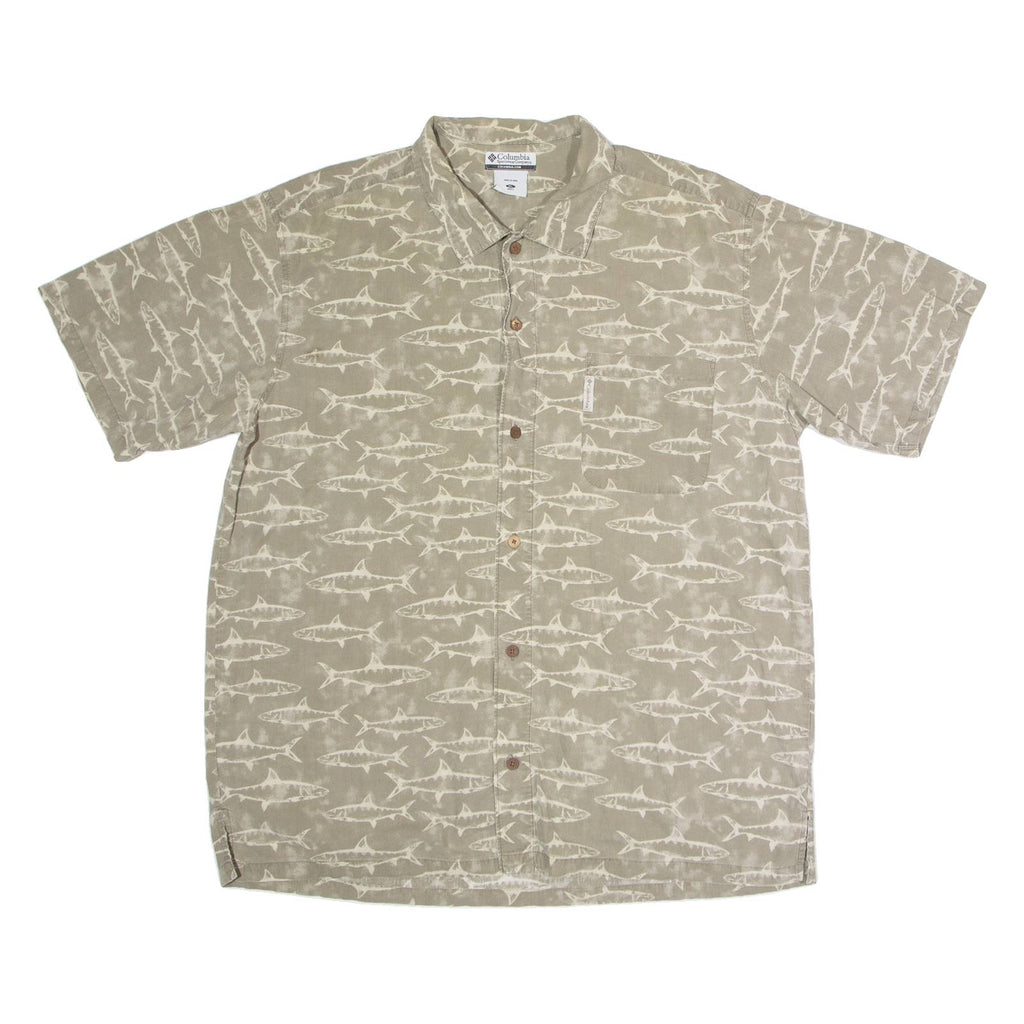CARLO COLUCCI Mens Shirt Green Crazy Pattern XL