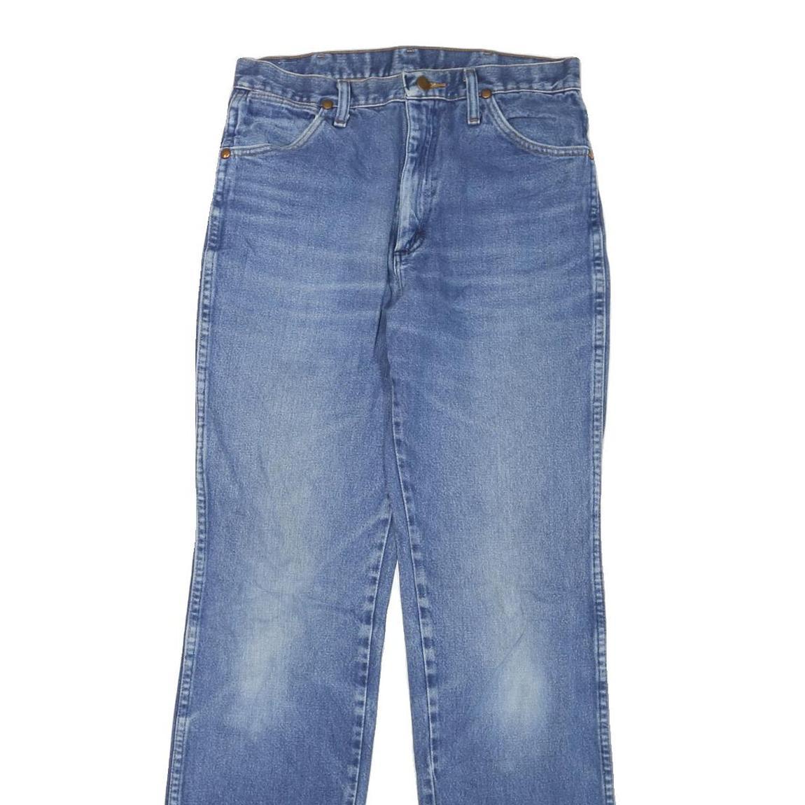 WRANGLER Mens Jeans Blue Regular Straight Denim W31 L34 Classic Zip Pockets