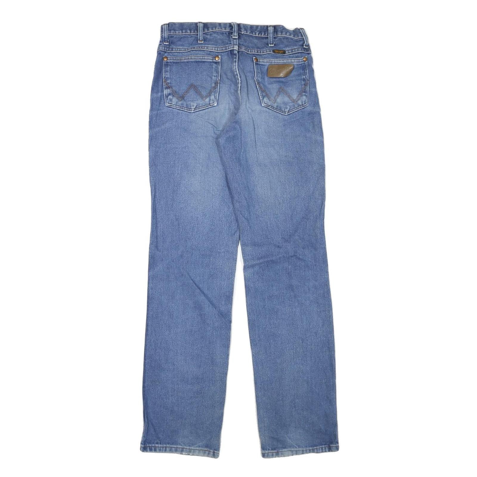 WRANGLER Mens Jeans Blue Regular Straight Denim W31 L34 Classic Zip Pockets