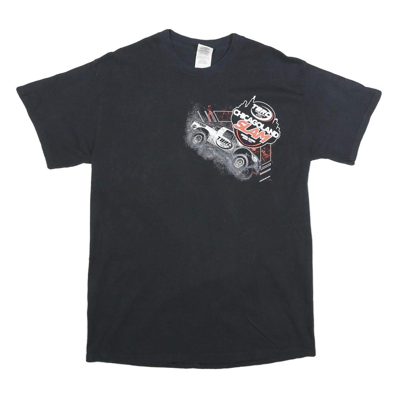 GILDAN Mens Black Chicago Land Slam Graphic T-Shirt M Short Sleeve Crew Neck