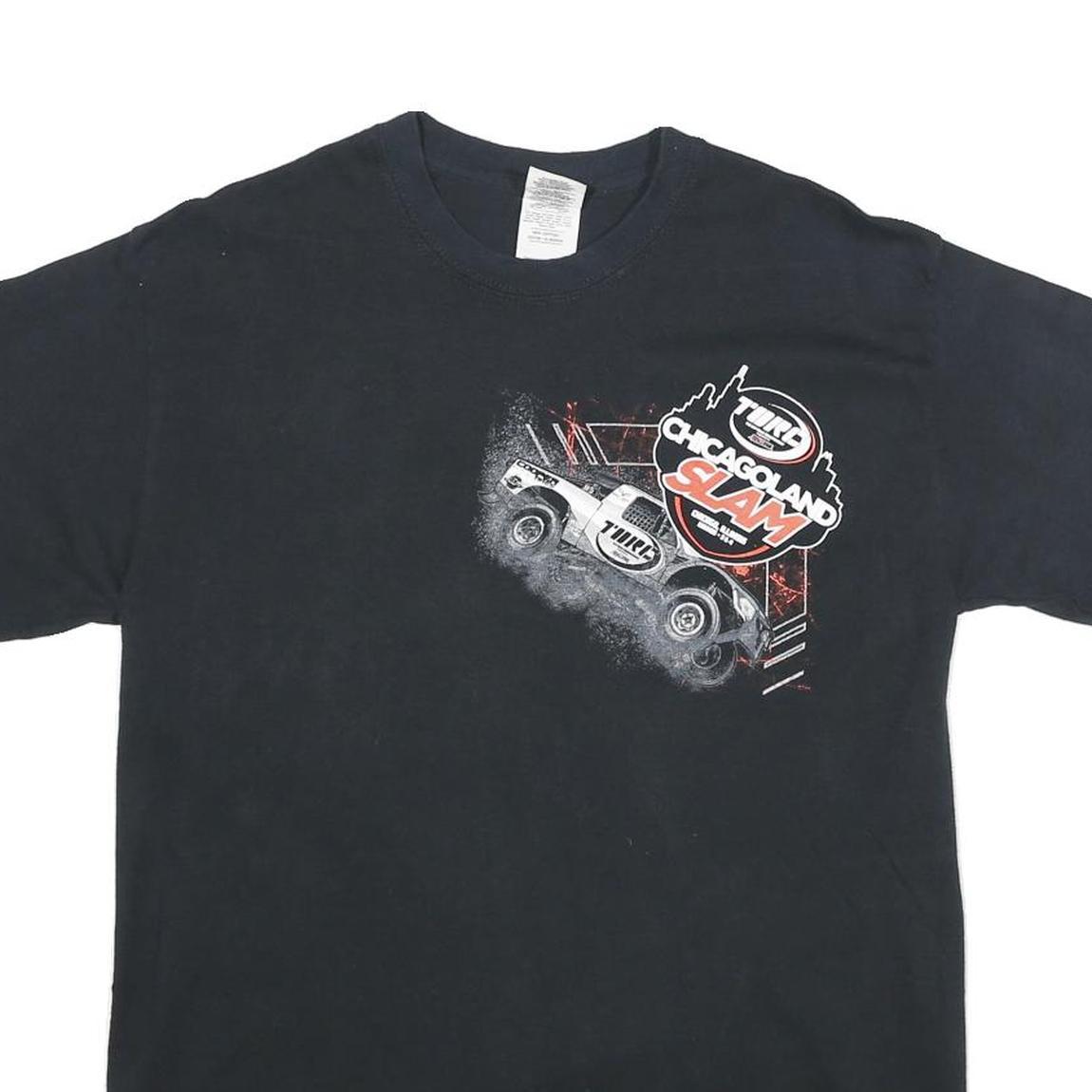 GILDAN Mens Black Chicago Land Slam Graphic T-Shirt M Short Sleeve Crew Neck