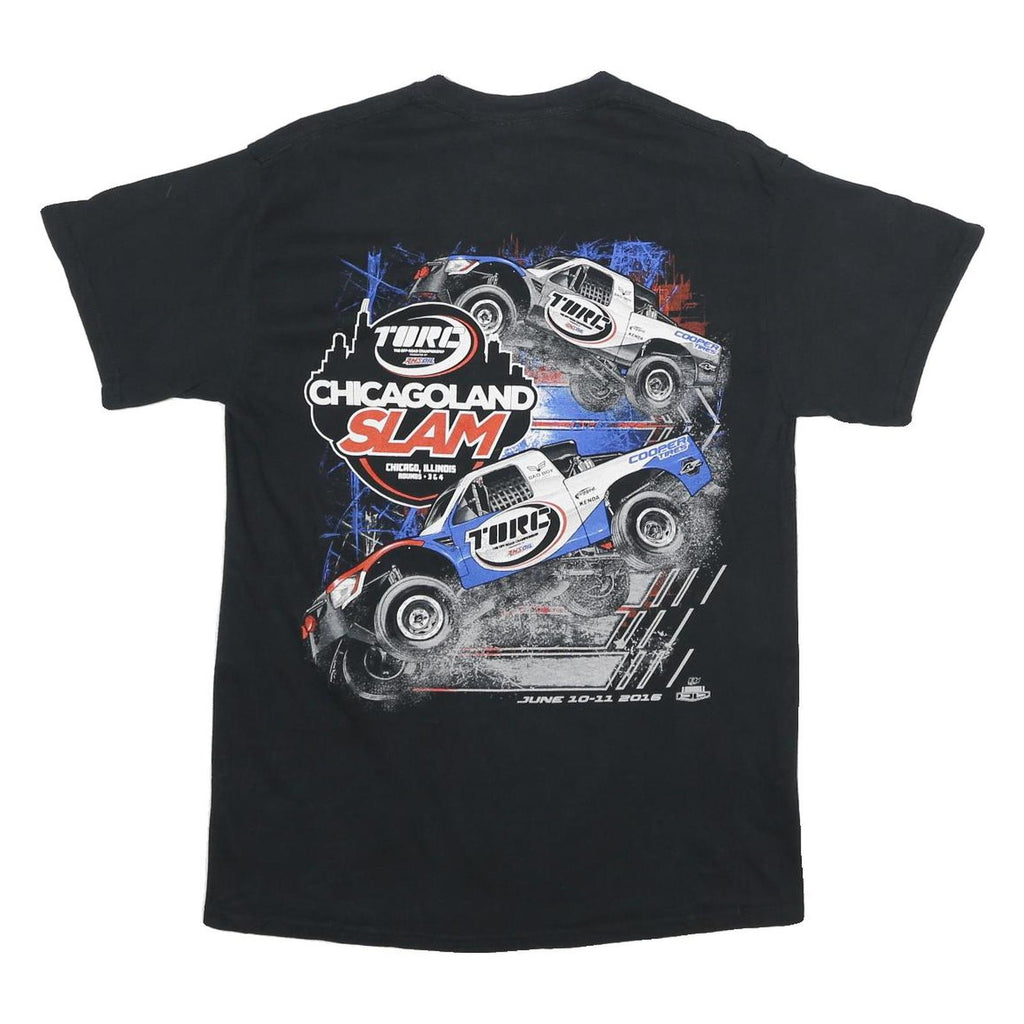 GILDAN Mens Black Chicago Land Slam Graphic T-Shirt M Short Sleeve Crew Neck