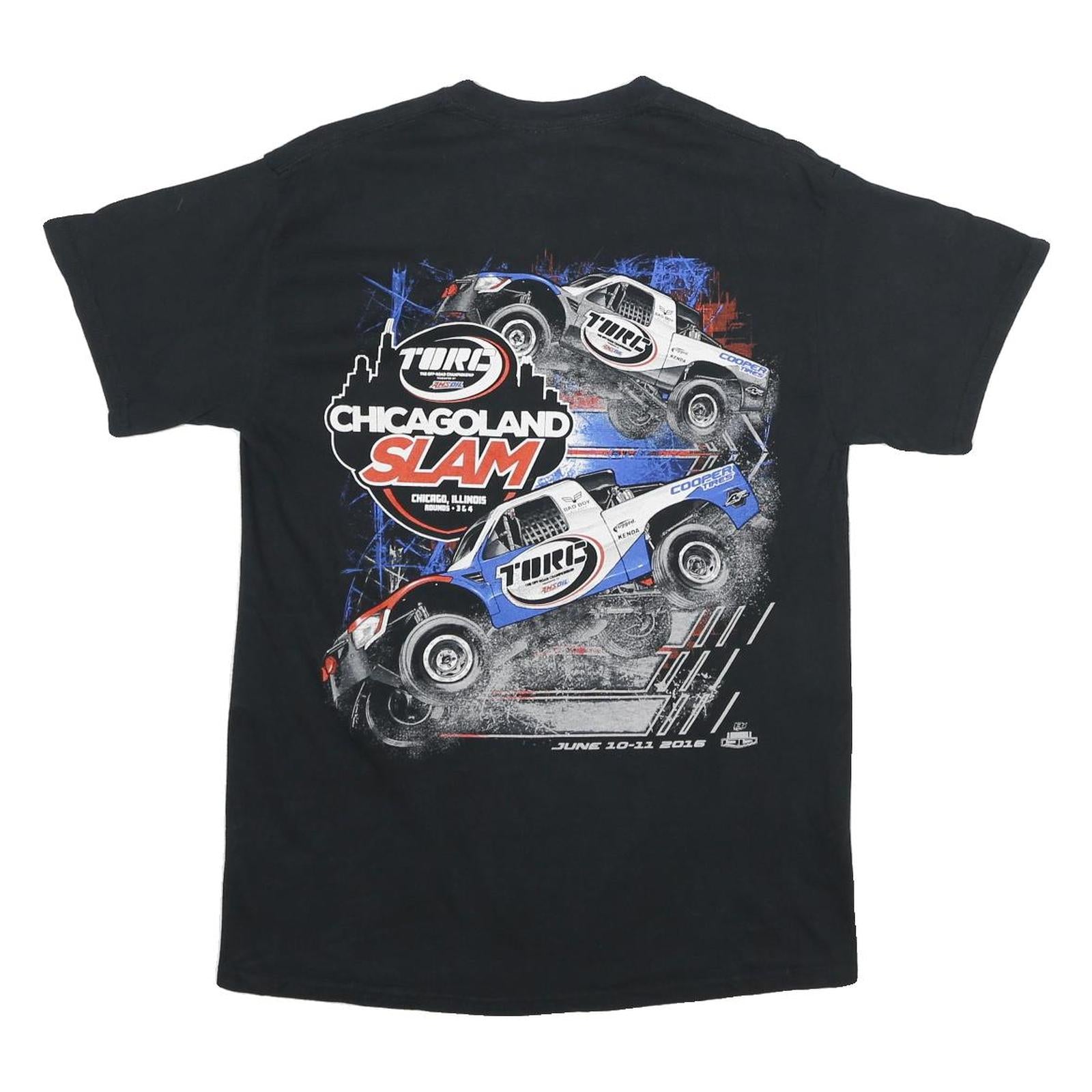 GILDAN Mens Black Chicago Land Slam Graphic T-Shirt M Short Sleeve Crew Neck