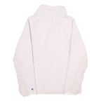 CHAMPION Womens Pink & White Logo Zip Fleece Jacket M Polyester Casual