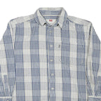 LEVI'S Mens Blue & White Striped Shirt L Cotton Blend Button Down Casual