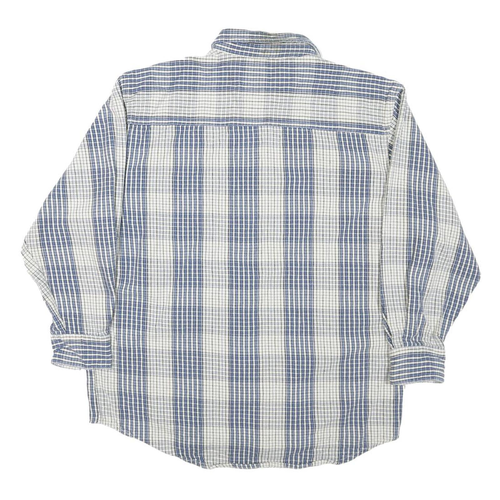 LEVI'S Mens Blue & White Striped Shirt L Cotton Blend Button Down Casual