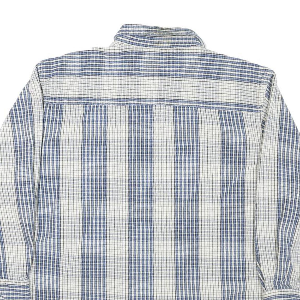LEVI'S Mens Blue & White Striped Shirt L Cotton Blend Button Down Casual