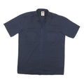 DICKIES Mens Navy Blue Work Shirt M Cotton Blend Casual Short Sleeve