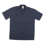 DICKIES Mens Navy Blue Work Shirt M Cotton Blend Casual Short Sleeve