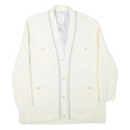 SANDRO Womens White Jacket M Polyester Blend Plain Button Vintage Chic