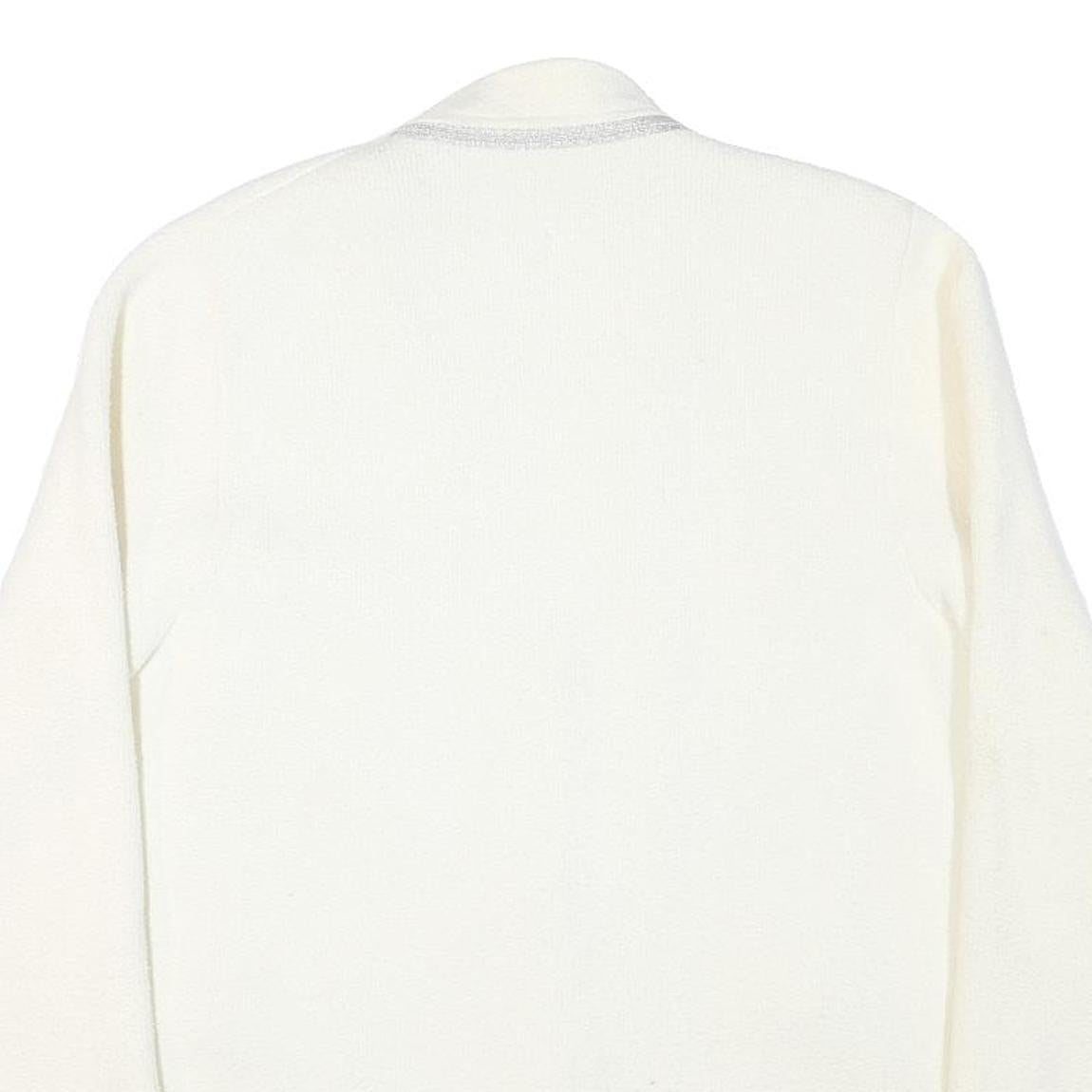 SANDRO Womens White Jacket M Polyester Blend Plain Button Vintage Chic