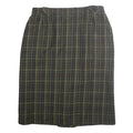 Womens Green Check Pencil Knee Length Cotton Blend Skirt M Classic Workwear