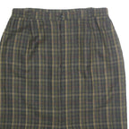Womens Green Check Pencil Knee Length Cotton Blend Skirt M Classic Workwear