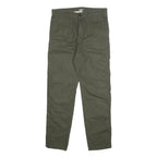 CARHARTT WIP Mens Cotton Slim Tapered Trousers Olive Green W31 L29 Casual