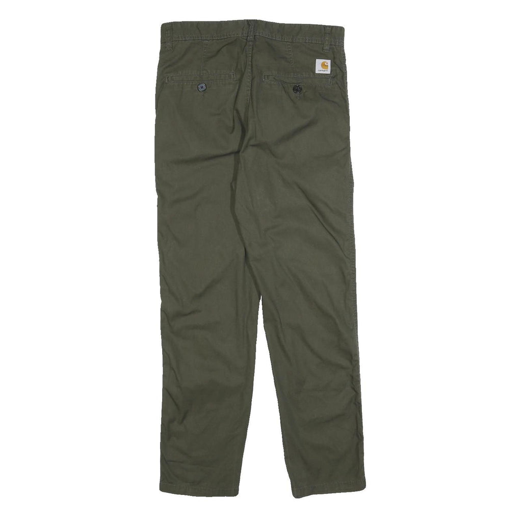 CARHARTT WIP Mens Cotton Slim Tapered Trousers Olive Green W31 L29 Casual