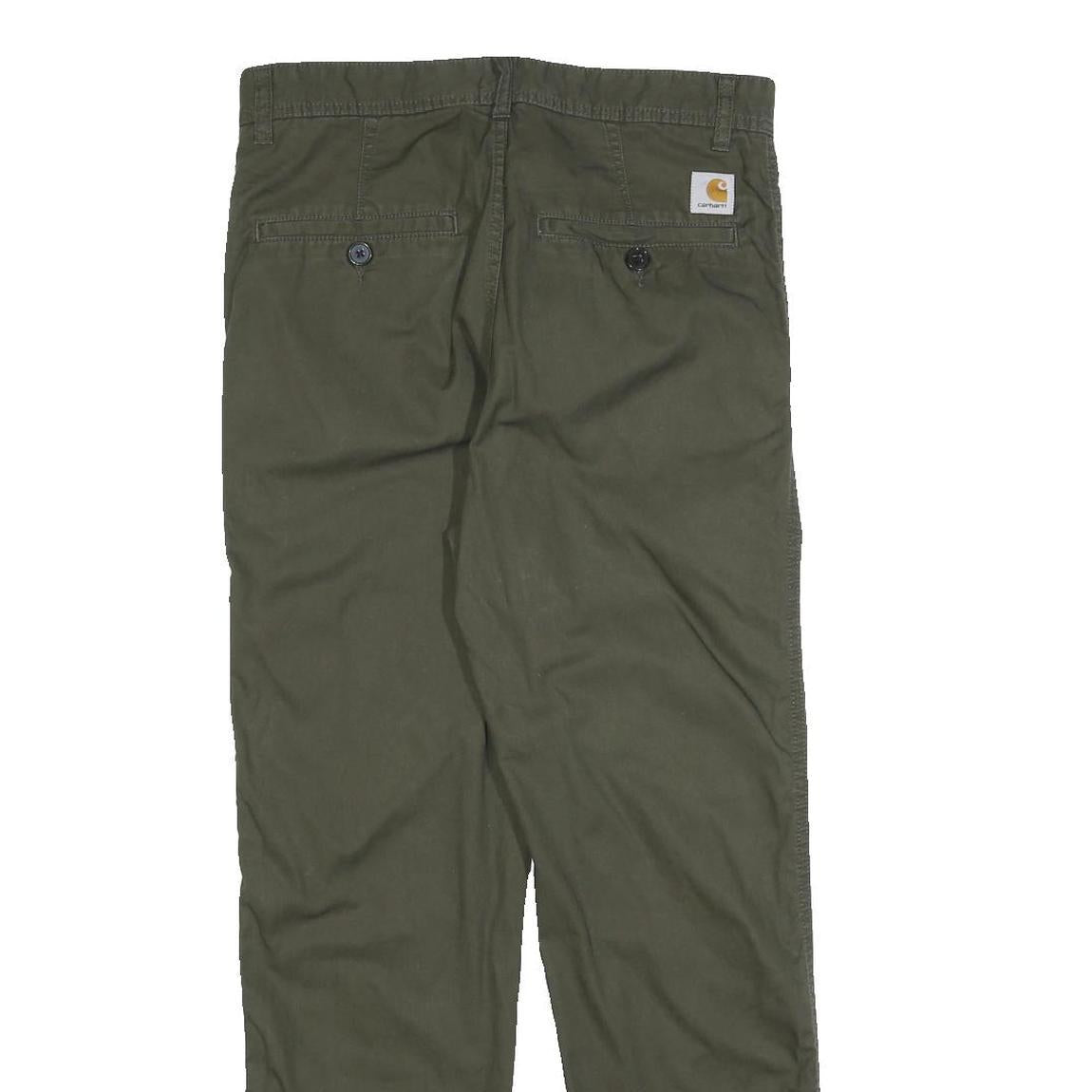 CARHARTT WIP Mens Cotton Slim Tapered Trousers Olive Green W31 L29 Casual