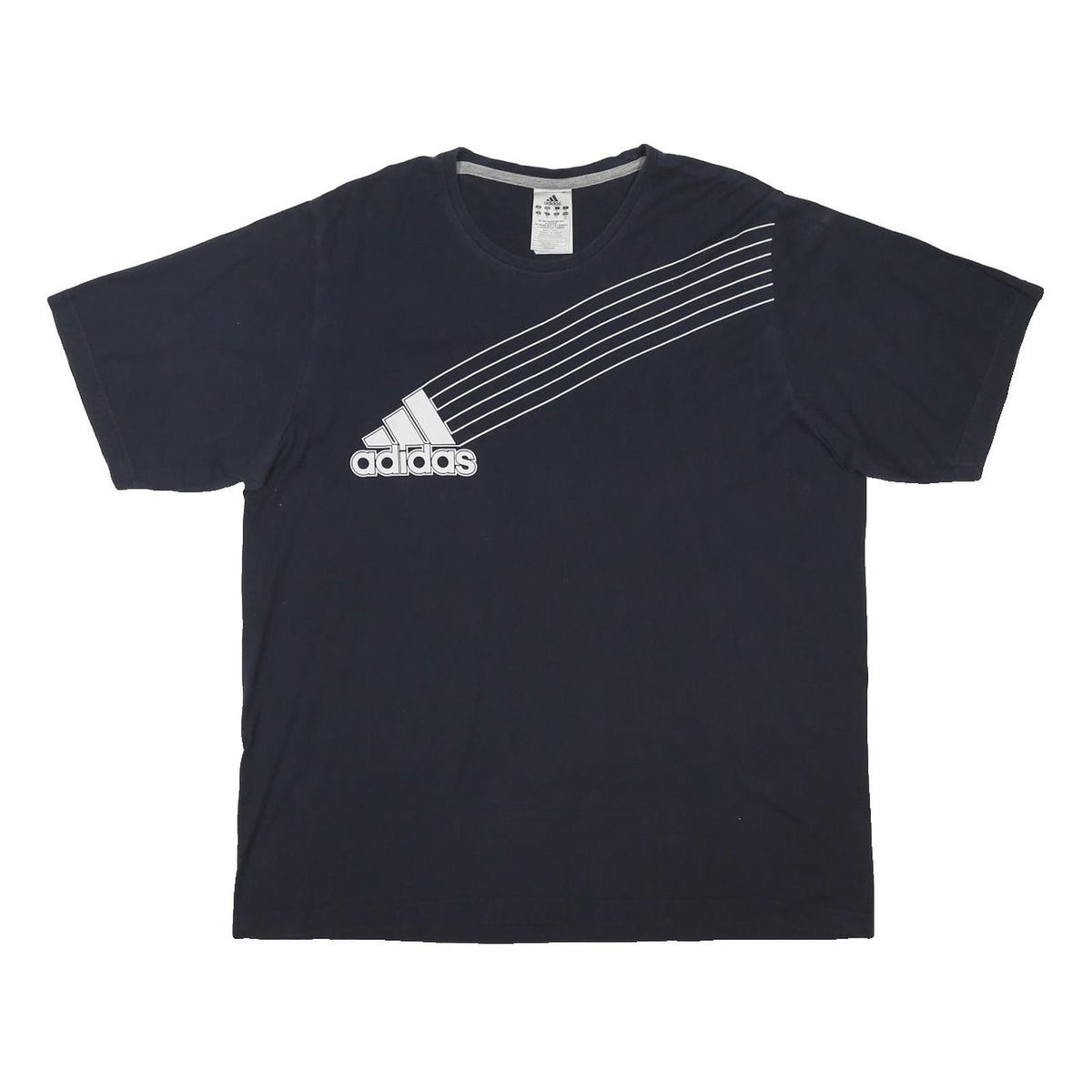 ADIDAS Mens Black Staffs Team Manager Graphic T-Shirt XL Short Sleeve Crew Neck