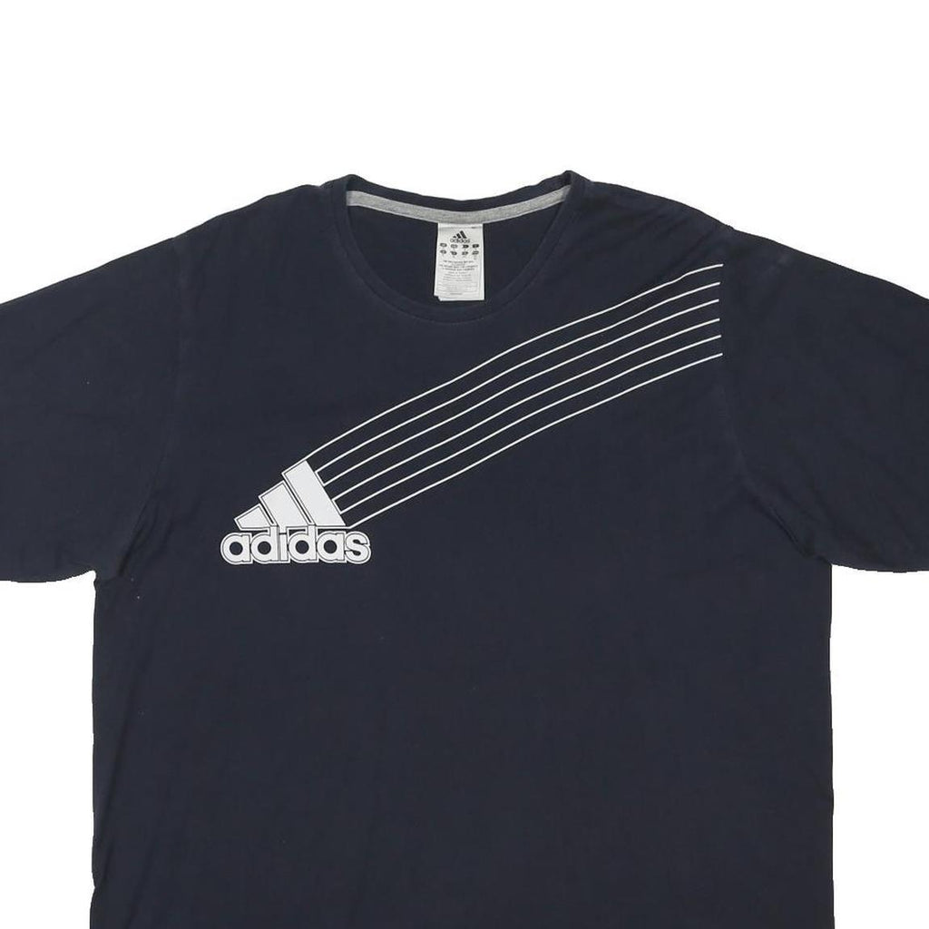 ADIDAS Mens Black Staffs Team Manager Graphic T-Shirt XL Short Sleeve Crew Neck