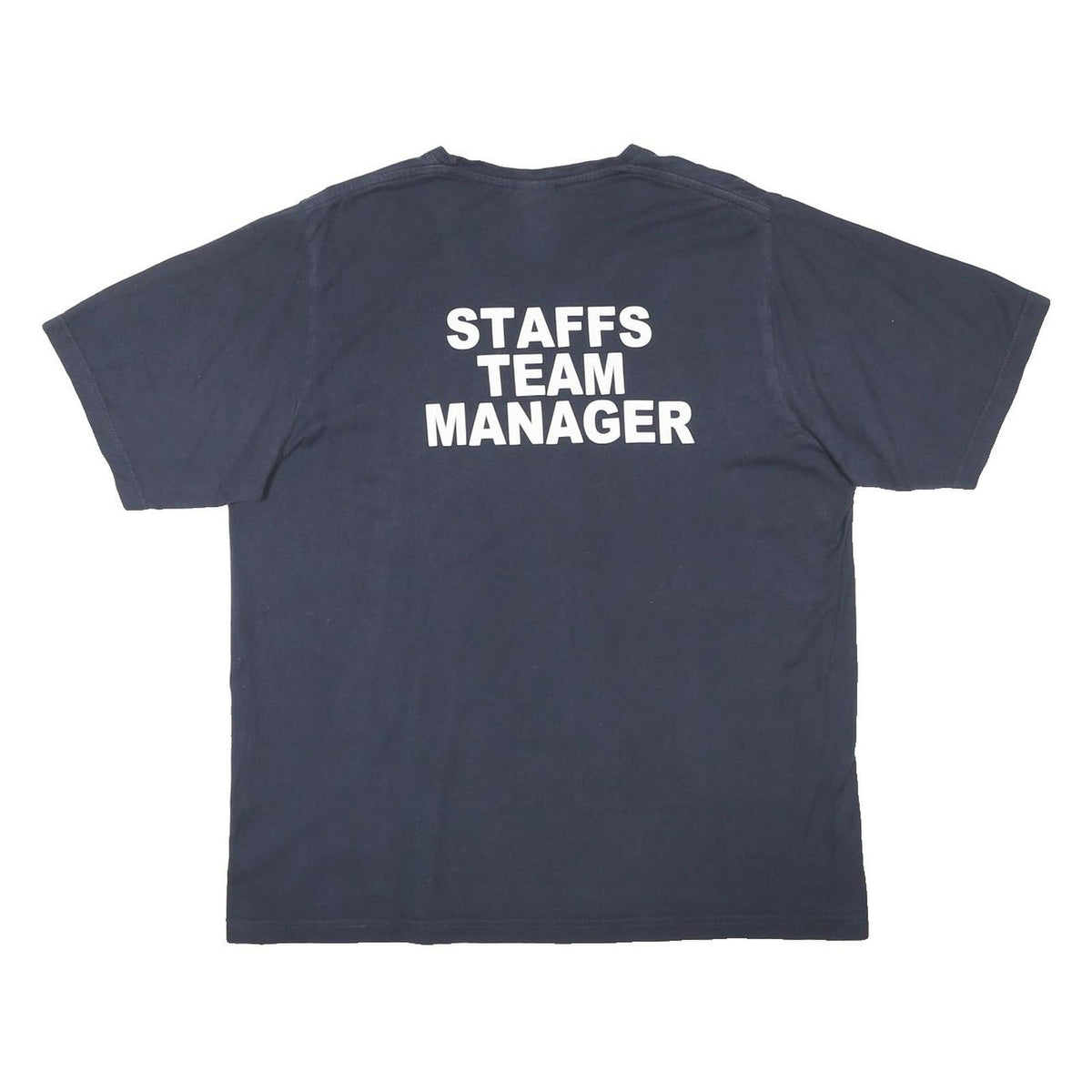 ADIDAS Mens Black Staffs Team Manager Graphic T-Shirt XL Short Sleeve Crew Neck
