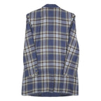 RENE SCHAAD Womens Blue & Brown Check Wool Button Jacket S Woven Classic