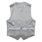 REISS Mens Grey Check Waistcoat Cotton Blend M Woven Classic Button Closure
