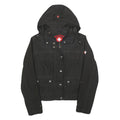 WELLENSTEYN Womens Black Jacket S Cotton Blend Hooded Zip Casual Outdoor