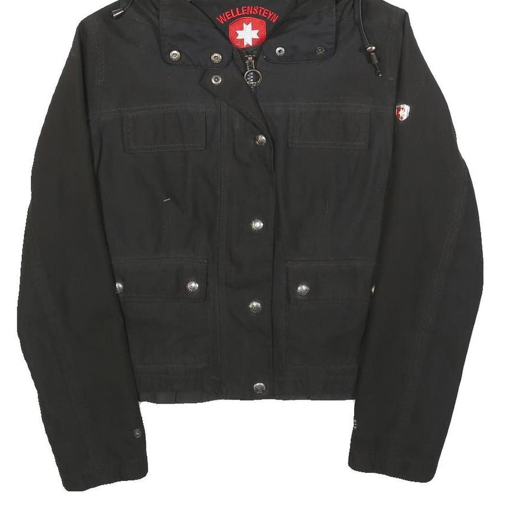 WELLENSTEYN Womens Black Jacket S Cotton Blend Hooded Zip Casual Outdoor