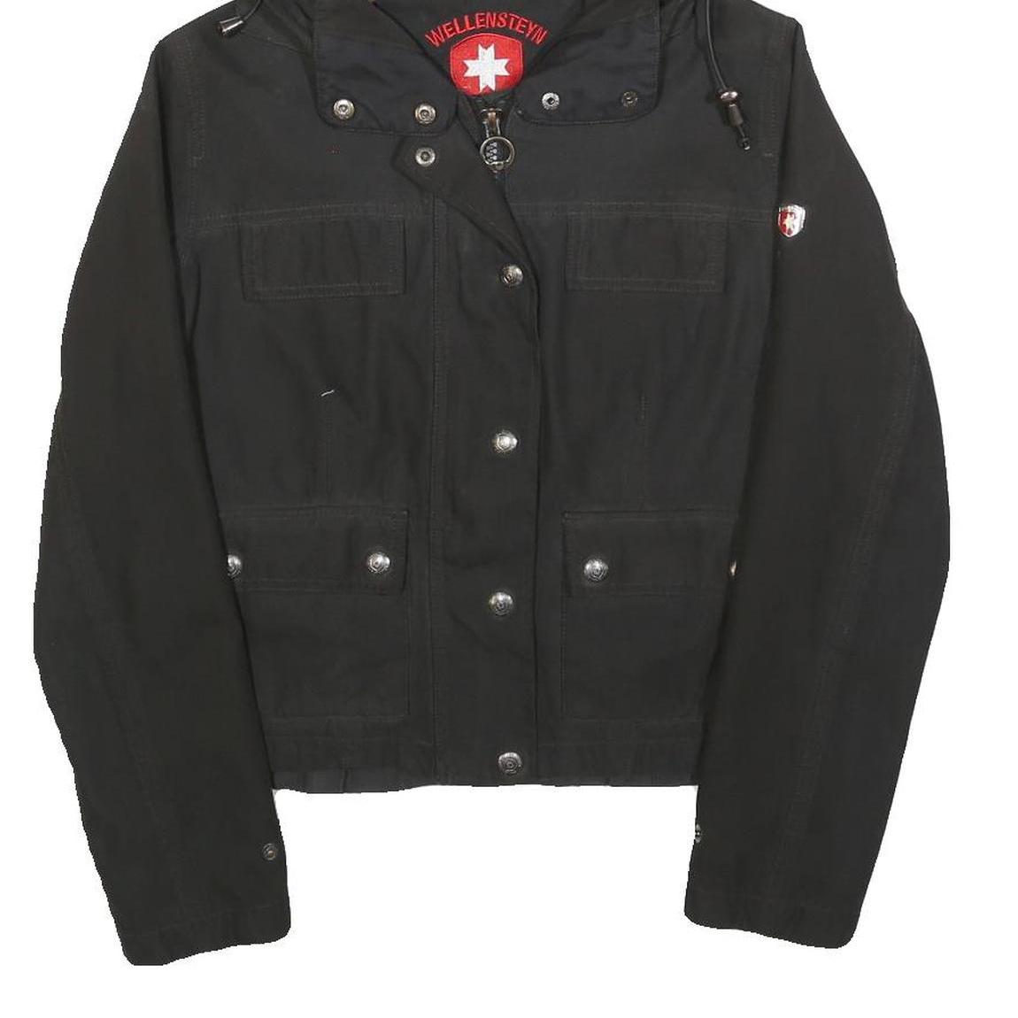 WELLENSTEYN Womens Black Jacket S Cotton Blend Hooded Zip Casual Outdoor