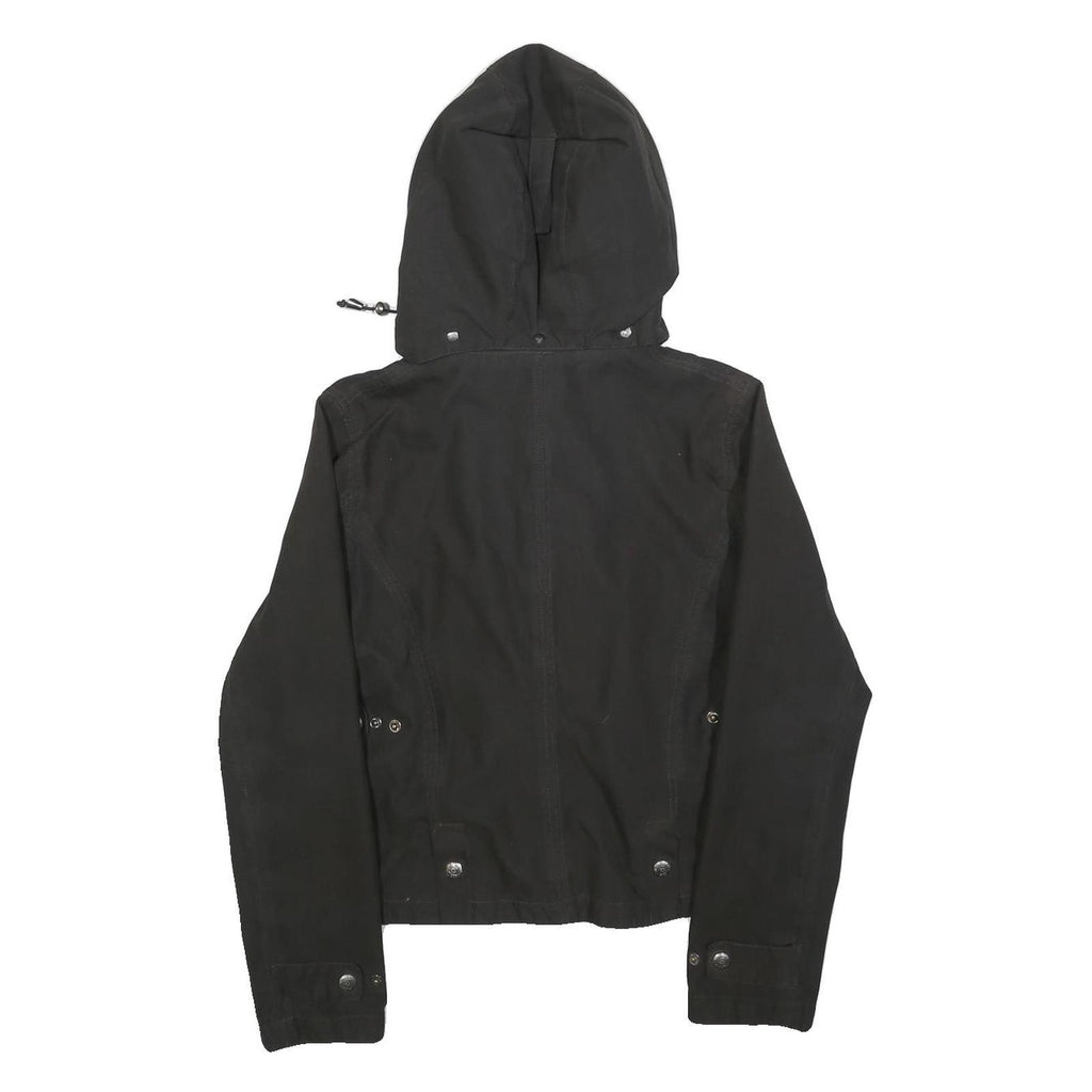 WELLENSTEYN Womens Black Jacket S Cotton Blend Hooded Zip Casual Outdoor