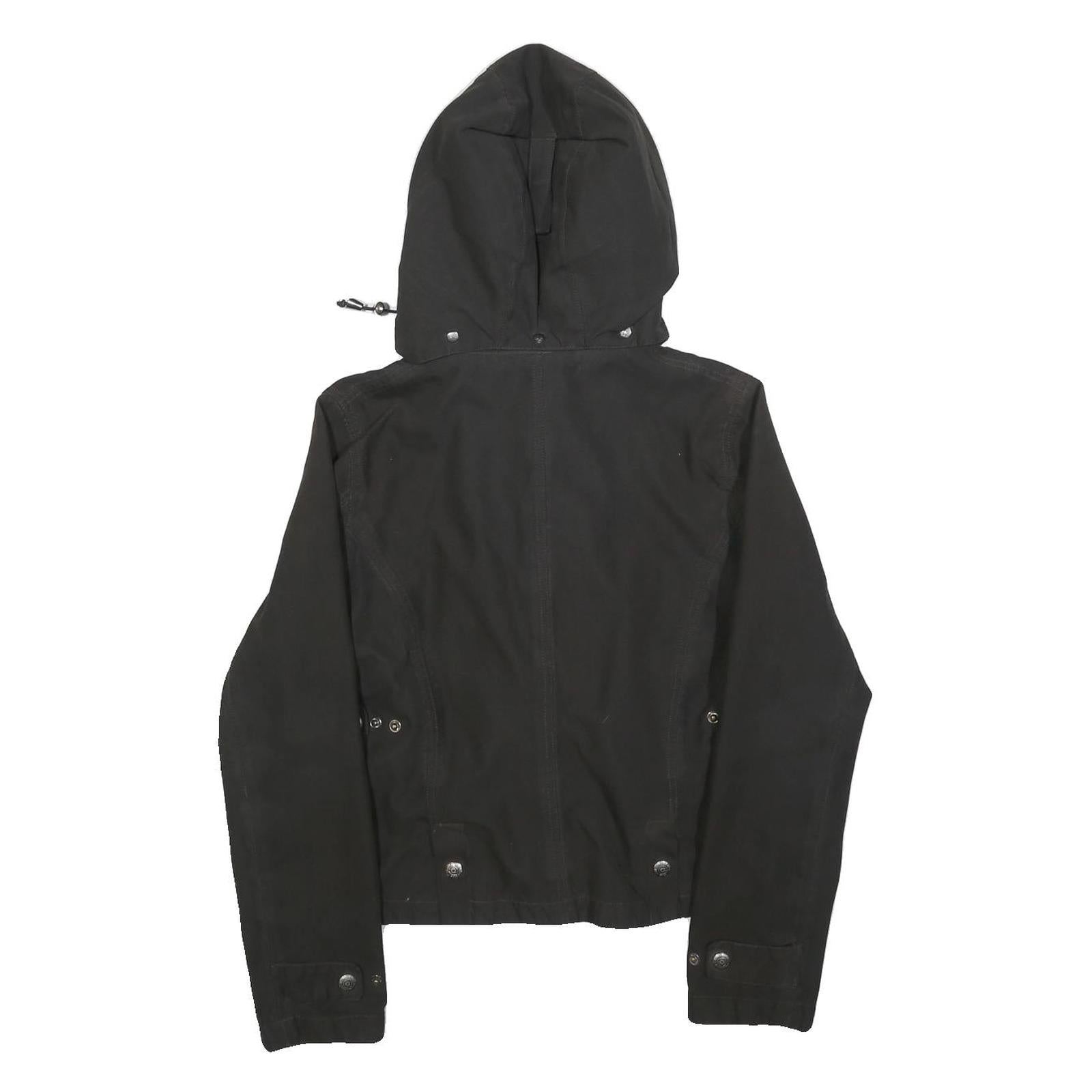 WELLENSTEYN Womens Black Jacket S Cotton Blend Hooded Zip Casual Outdoor