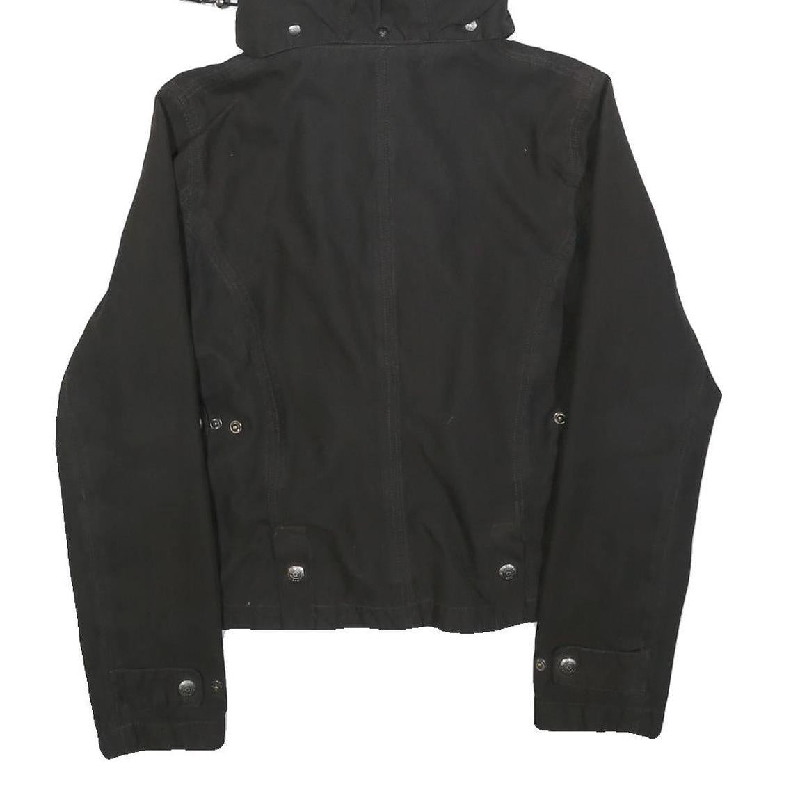 WELLENSTEYN Womens Black Jacket S Cotton Blend Hooded Zip Casual Outdoor