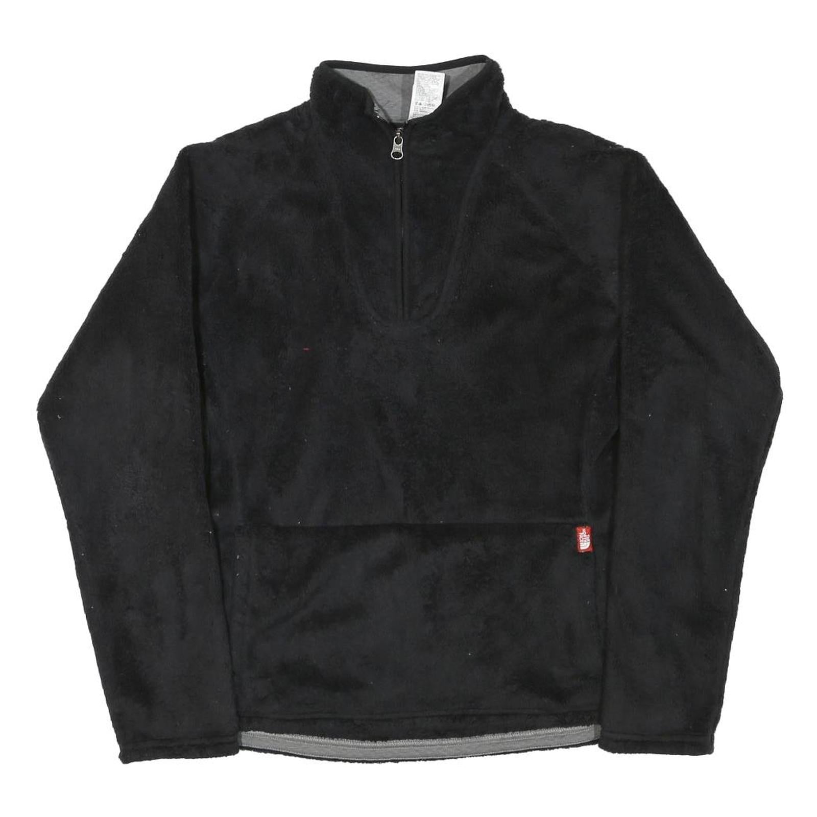 THE NORTH FACE Womens Black Plain Pullover Fleece Crew Neck Jumper L Outdoor