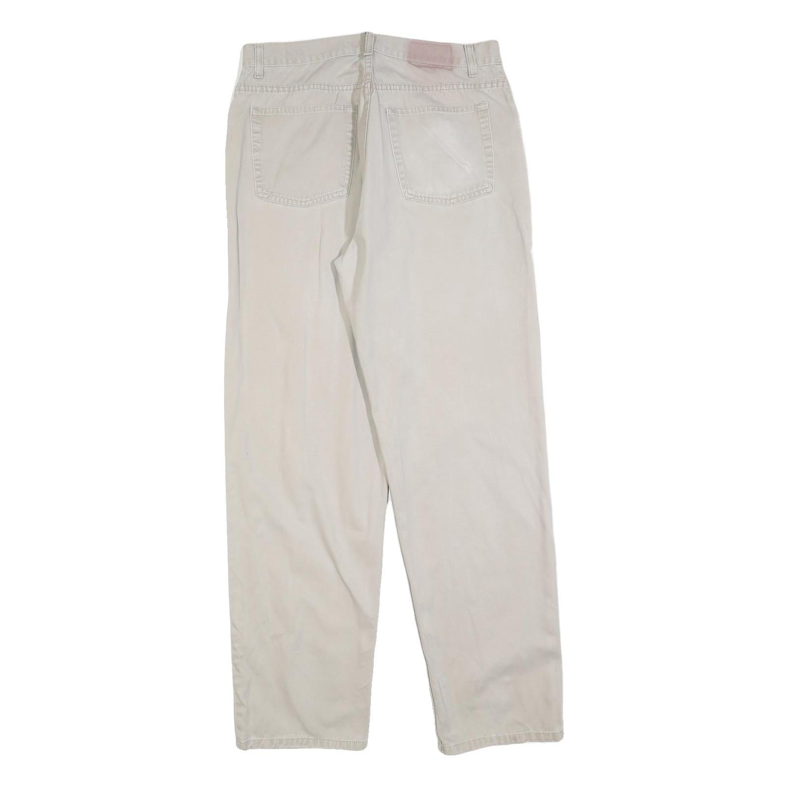 CALVIN KLEIN JEANS Mens Cotton Blend Beige Relaxed Straight Trousers W34 L32