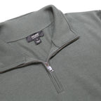 REISS Mens Green Pullover Plain Quarter Zip Basic Knit S Wool Jumper