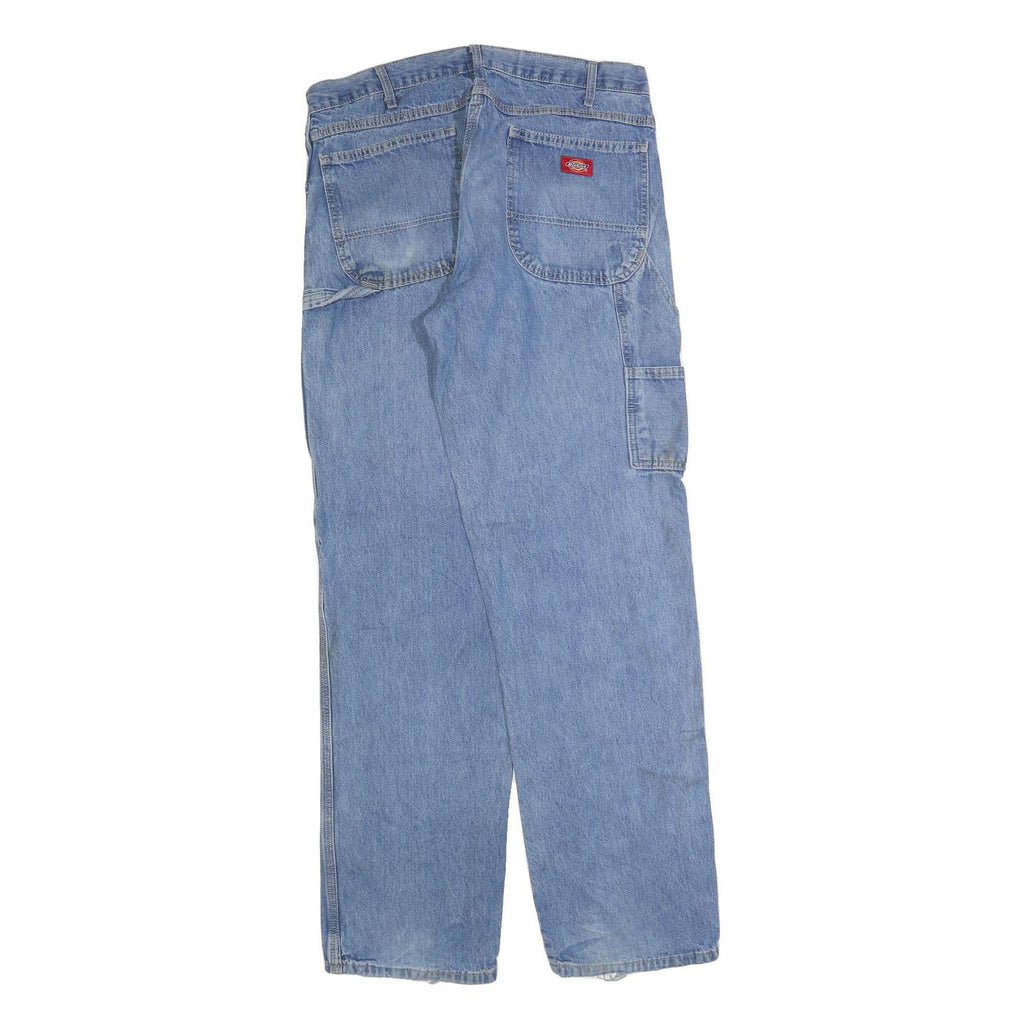 DICKIES Mens Jeans Blue Regular Straight Denim Medium W34 L34 Workwear Style