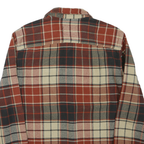 AMERICAN EAGLE Mens Beige & Maroon Plaid Shirt L Casual Cotton Blend Long Sleeve