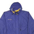 COLUMBIA Womens Blue & Yellow Outdoor Jacket S Polyester Blend Zip Hooded