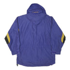 COLUMBIA Womens Blue & Yellow Outdoor Jacket S Polyester Blend Zip Hooded