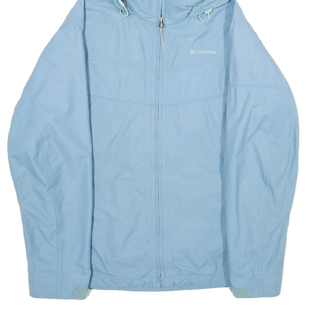 COLUMBIA Womens Blue Nylon Outdoor Hooded Jacket S Zip Lightweight Water