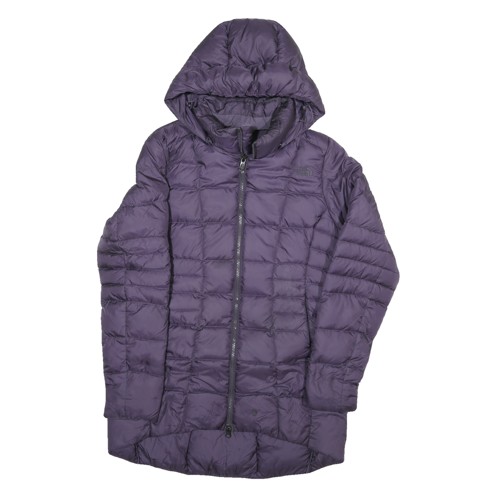 THE NORTH FACE Womens Purple Slim Puffer Jacket Size S Polyester Blend Hooded