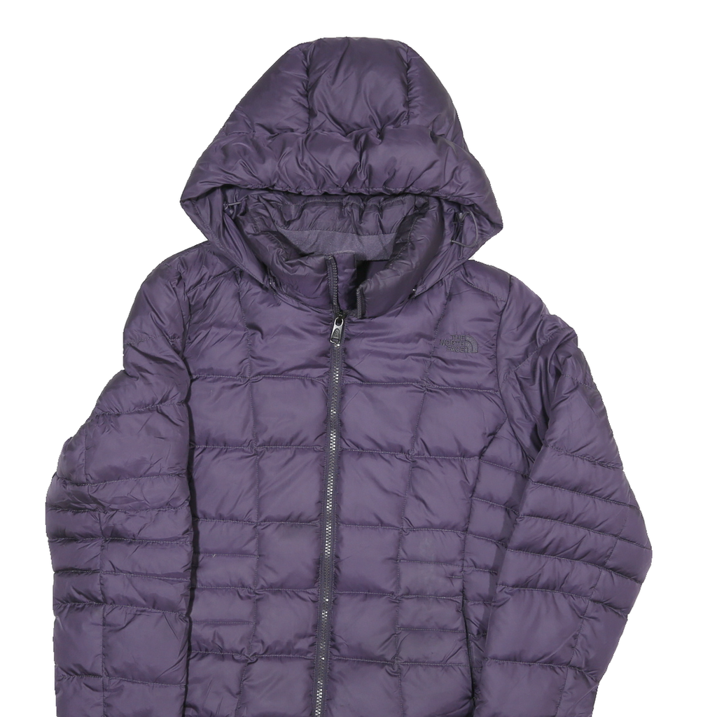 THE NORTH FACE Womens Purple Slim Puffer Jacket Size S Polyester Blend Hooded