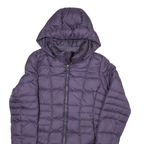 THE NORTH FACE Womens Purple Slim Puffer Jacket Size S Polyester Blend Hooded