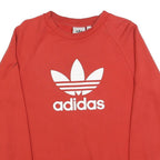ADIDAS Mens Red Cotton Blend Crew Neck Sweatshirt S Casual