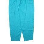 ELLEN TRACY Womens Linen Turquoise Relaxed Trousers W32 L30 Casual Summer Zip