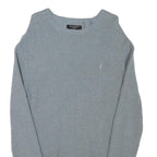 ALL SAINTS Mens Grey Cotton Blend Patterned Crew Neck Basic Knit Jumper M Casual