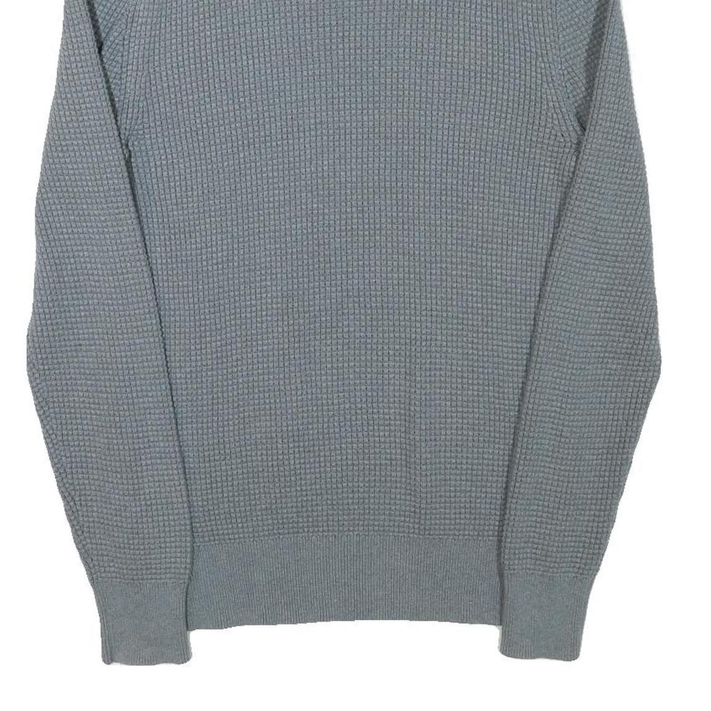 ALL SAINTS Mens Grey Cotton Blend Patterned Crew Neck Basic Knit Jumper M Casual