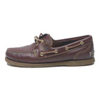 & SONS Womens Brown Leather Loafer Shoes UK 5 Casual Slip On Boat Style