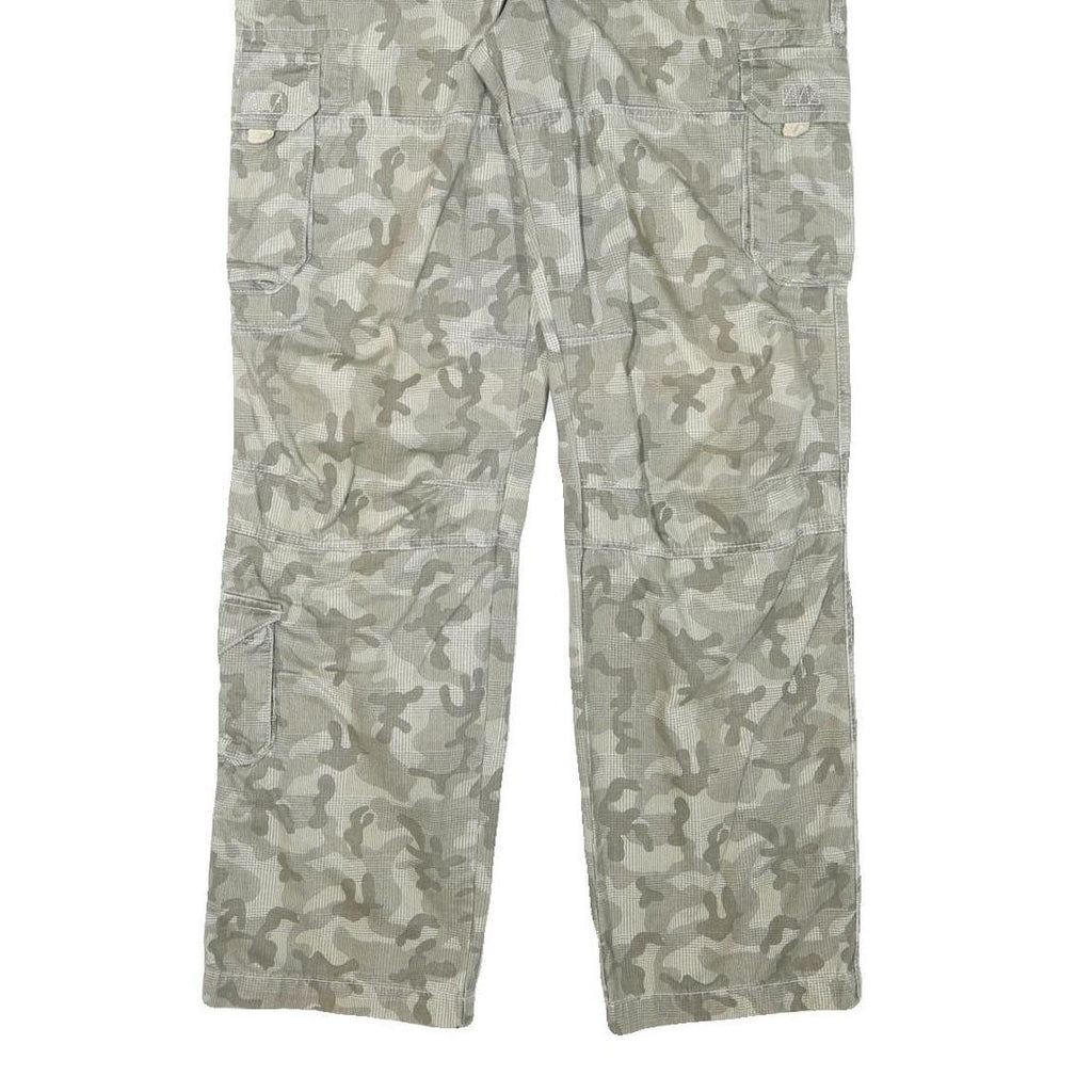 YOU Mens Cotton Blend Grey Camouflage Regular Cargo Trousers W34 L32 Belted